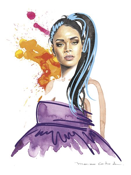 Rihanna, técnica mixta
